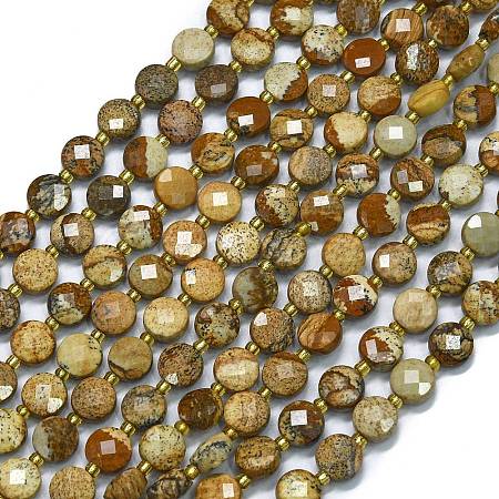 Natural Picture Jasper Beads Strands G-K389-B25-01-1