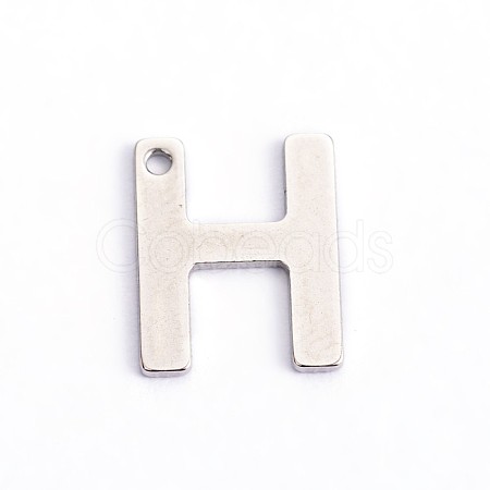 304 Stainless Steel Letter Charms STAS-O072-H-1
