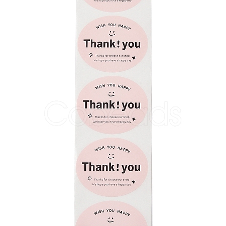 Self-Adhesive Paper Gift Tag Stickers with Word Thank You DIY-R084-05A-1