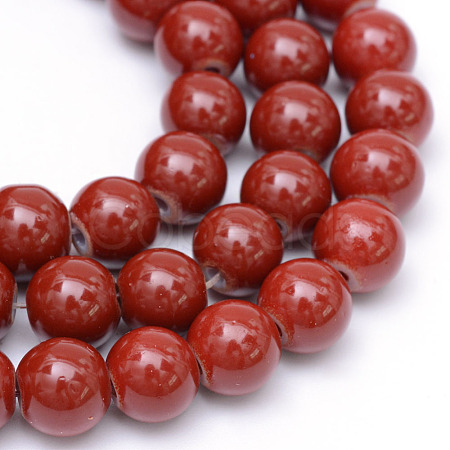 Painted Glass Beads Strands X-DGLA-S071-10mm-B20-1
