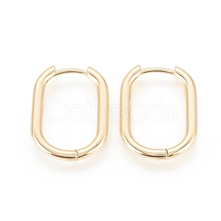 Brass Huggie Hoop Earrings EJEW-F245-04G-B-1