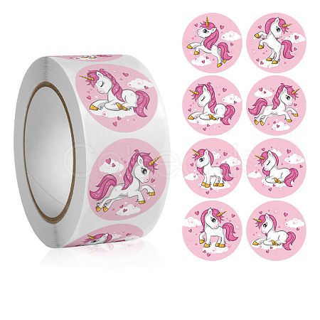 8 Patterns Horse Cartoon Stickers Roll UNIC-PW0001-009H-1