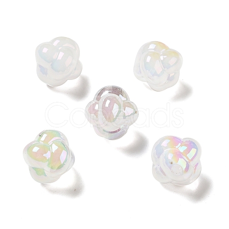 UV Plating Rainbow Iridescent Acrylic Beads PACR-M002-02D-1