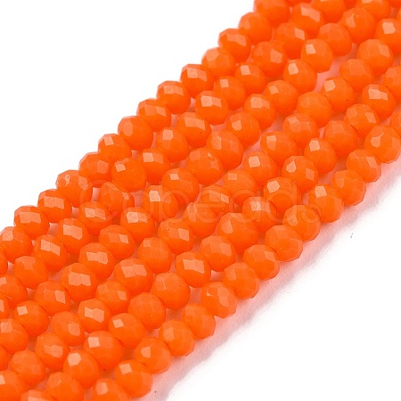 Opaque Solid Color Glass Beads Strands EGLA-T021-02I-1