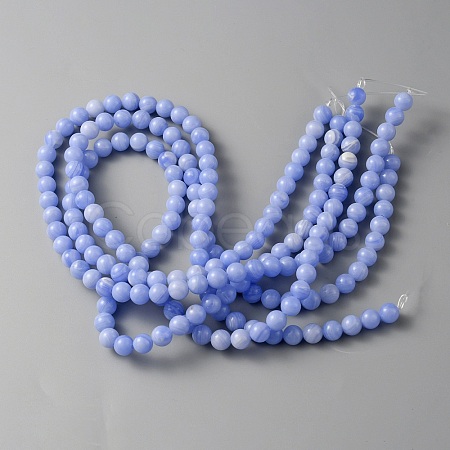 Natural Dyed Blue Lace Agate Beads Strands G-WH0016-42A-1