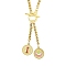 Ion Plating(IP) 304 Stainless Steel Red Enamel Letter & Eye Pendant Wheat Chain Necklaces, with Toggle Clasps, Golden, Letter I, 20.47~20.87 inch(52~53cm)