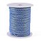 Round String Thread Polyester Cords, with Gold Wire, Cornflower Blue, 2.5mm, about 21.87 yards(20m)/roll