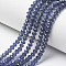 Glass Beads Strands, Faceted, Rondelle, Slate Blue, 8x6mm, Hole: 1mm, about 63~65pcs/strand, 39~40cm