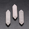 Faceted Natural Rose Quartz Healing Stones, Reiki Energy Balancing Meditation Therapy Wand, Double Terminated Points, for Wire Wrapped Pendants Making, No Hole/Undrilled, 30~32x9x9mm