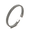 Non-Tarnish 304 Stainless Steel Flat Mesh Chains Shape Open Cuff Bangle for Women, Stainless Steel Color, Inner Diameter: 2x2-1/2 inch(5.15x6.2cm)