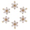 6 Pieces Flower Clear Cubic Zirconia Charm Pendant Brass Flower Charm Long-Lasting Plated Pendant for Jewelry Necklace Bracelet Earring Making Crafts, Golden, 13.5mm, Hole: 1.5mm