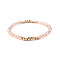 Gold-tone Miyuki Elastic Crystal Beaded Bracelet with Acrylic Tube Beads