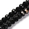 Natural Black Tourmaline Beads Strands, Faceted, Rondelle, 8x6mm, Hole: 1mm, about 63~64pcs/strand, 14.96''~15.35''(38~39cm)