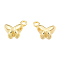 Brass Charms, Nickel Free, Butterfly, Real 18K Gold Plated, 8x9x4.5mm, Hole: 1.2mm