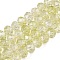 Transparent Glass Beads Strands, Faceted(32 Facets), Rondelle<P>Please Note: Because these beads are made in different batches, the color could be slightly different from one batch of beads to the next, Pale Goldenrod, 8x6.5mm, Hole: 1.2mm, about 63pcs/strand, 15.55''(39.5cm)