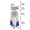 Evil Eye Wall Decor, Woven Net/Web with Feather Pendant Decorations, for Home Craft Wall Hanging, Wheat, 720x200mm