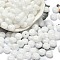 Opaque Colours Glass Seed Beads, Donut, White, 8x5mm, Hole: 1.5mm, about 1000pcs/pound