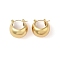 304 Stainless Steel Chunky Crescent Moon Hoop Earrings for Women, Real 18K Gold Plated, 19.5x15mm