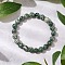 Natural Green Spot Jasper Round Beaded Stretch Bracelets for Women Men, Inner Diameter: 2-1/8 inch(5.3cm), Beads: 8.5mm