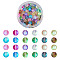 Synthetic Moonstone Beads Strands, Dyed, Holographic Beads, Half AB Color Plated, Frosted, Round, Mixed Color, 8mm, Hole: 1mm, 120pcs/box