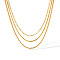 Stainless Steel Layered Necklaces,  Jewely for Women, Golden, 14.57 inch(37cm)