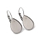 Non-Tarnish 304 Stainless Steel Leverback Earring Findings, Teardrop, Stainless Steel Color, 30.5x13.5mm