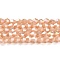 Opaque Solid Color Electroplate Glass Beads Strands, AB Color Plated, Faceted, Bicone, Misty Rose, 4x4mm, Hole: 0.8mm, about 82~85pcs/strand, 12.01~12.2 inch(30.5~31cm)