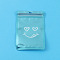 Plastic Zip Lock Bags, Resealable Small Jewelry Storage Bags Self Seal Bags, Top Seal, Rectangle with Smiling Face, Deep Sky Blue, 13x8cm