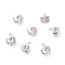 Brass Ear Nuts, Earring Backs, with Loop, Long-Lasting Plated, Platinum, 8.3x7x3.7mm, Hole: 0.8mm