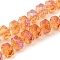 Transparent Electroplate Glass Beads Strands, Full Rainbow Plated, Faceted, Rondelle, Dark Orange, 10x6mm, Hole: 1.2mm, about 60pcs/strand, 19.69''(50cm)