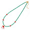 Christmas Glass Seed Beaded Necklaces, Santa Claus Pendant Necklaces, Sea Green, 16.54 inch(42cm)