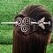 Antique Silver Viking Hair Sticks Hair Pin, Ladies Retro Hair Accessory, Rose Sword Hair Sticks, Butterfly, 180mm