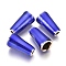 Apetalous Light Gold Plated Alloy Bead Cones, with Enamel, Cone, Blue, 14.7x8mm, Hole: 2.2mm, Inner Diameter: 5mm