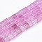 Crackle Glass Beads, Dyed & Heated, Square, Orchid, 6x6x6mm, Hole: 1.4mm, about 60~61pcs/strand, 14.96 inch(38cm)