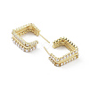 Square Brass Stud Earrings EJEW-Q811-36G-2