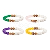 Mixed Stone & Wood Round Beads Stretch Bracelets for Women BJEW-JB07503-1