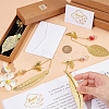  Glass Ball & 3D Brass Butterfly Pendant Bookmarks AJEW-NB0005-08-3