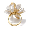 Flower Natural Pearl Adjustable Rings RJEW-P113-01G-3