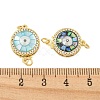 Rack Plating Brass Micro Pave Cubic Zirconia & Shell & Enamel Box Clasps KK-S373-03G-3