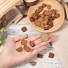 Fashewelry 22Pairs 11 Style Walnut Wood Stud Earring Findings MAK-FW0001-01-15