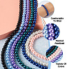 Kissitty 7 Strands 7 Colors Baking Painted Pearlized Glass Pearl Round Bead Strands HY-KS0001-01-6