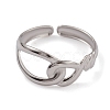 304 Stainless Steel Hollow Knot Open Cuff Rings for Women RJEW-G285-75P-2