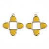 (Holiday Stock-Up Sale)Light Gold Plated Alloy Open Back Bezel Pendants RESI-T045-026C-1