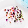 Two Tone Transparent Spray Painted Acrylic Beads X-ACRP-T005-26-M-2