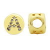 Brass Micro Pave Clear Cubic Zirconia Beads KK-T030-LA859X26-2