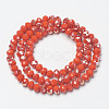 Electroplate Opaque Solid Color Glass Beads Strands EGLA-A034-P4mm-K08-2