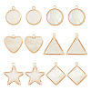 12Pcs 6 Styles Natural Shell Pendants BSHE-TA0002-06-1