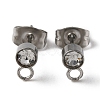 304 Stainless Steel Stud Earrings Findings STAS-WH0029-44B-P-2