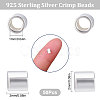 Anti-Tarnish Beebeecraft 50Pcs Rhodium Plated 925 Sterling Silver Crimp Beads STER-BBC0001-28-2