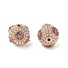 Golden Plated Alloy Rhinestone Beads FIND-E046-14G-01-3